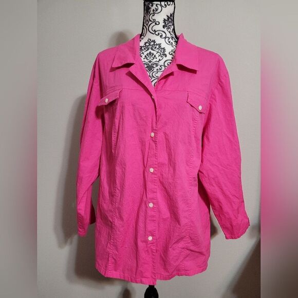 Susan Bristol 3W pink button up shirt - Picture 1 of 6